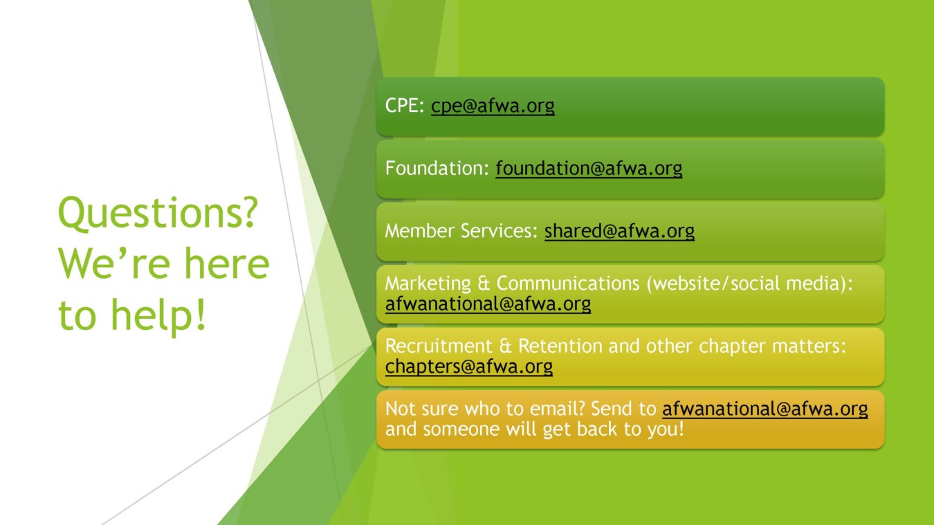 AFWA Contact Info for Website